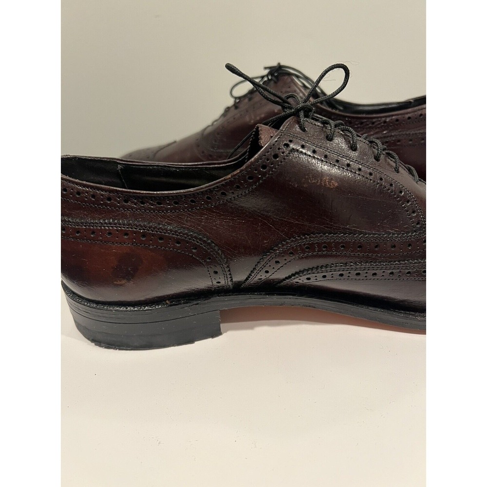 Freeman Free Flex Brown Leather Wingtip Dress Shoes Lace Oxfords Men 12 C - Picture 12 of 13
